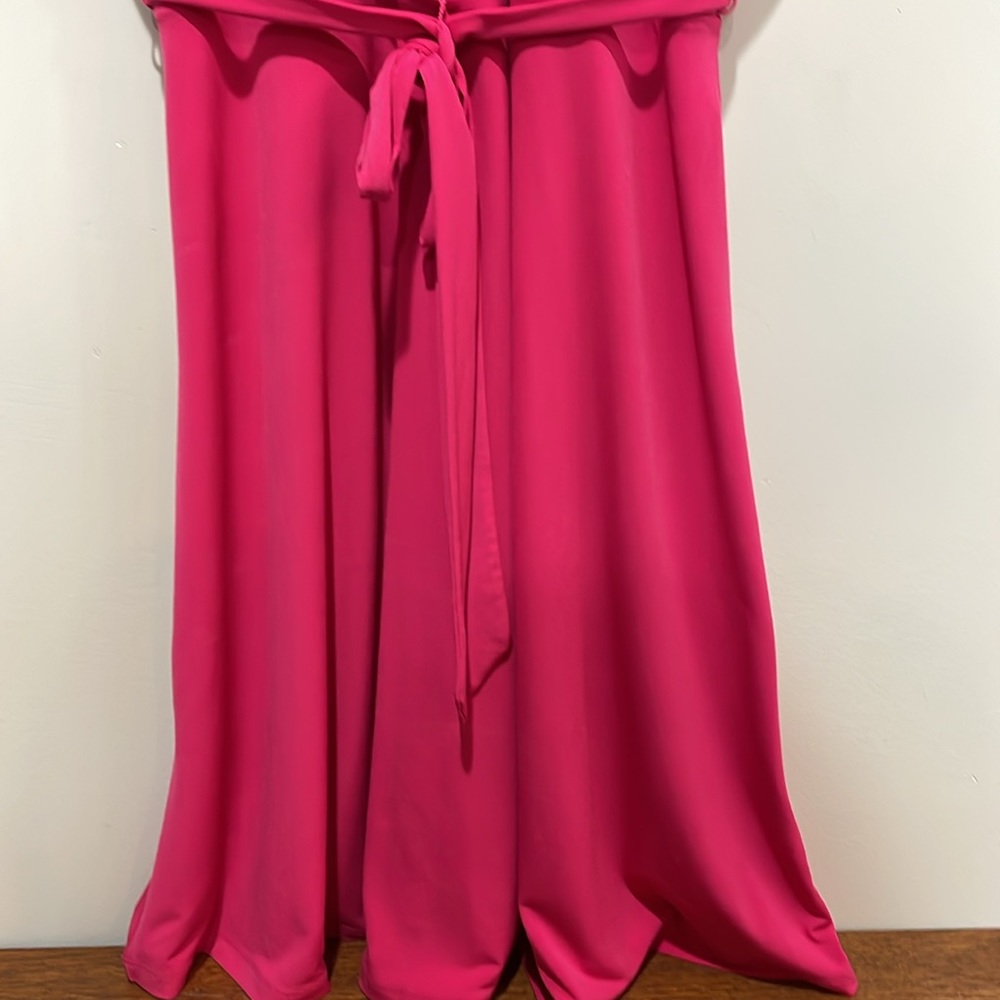 Studio One Hot Pink Ruffle Wrap Dress - Picture 5 of 11